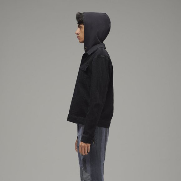 Men's Denim Jacket Shirt BLACK (MTJ-009) - Picture 4 of 5